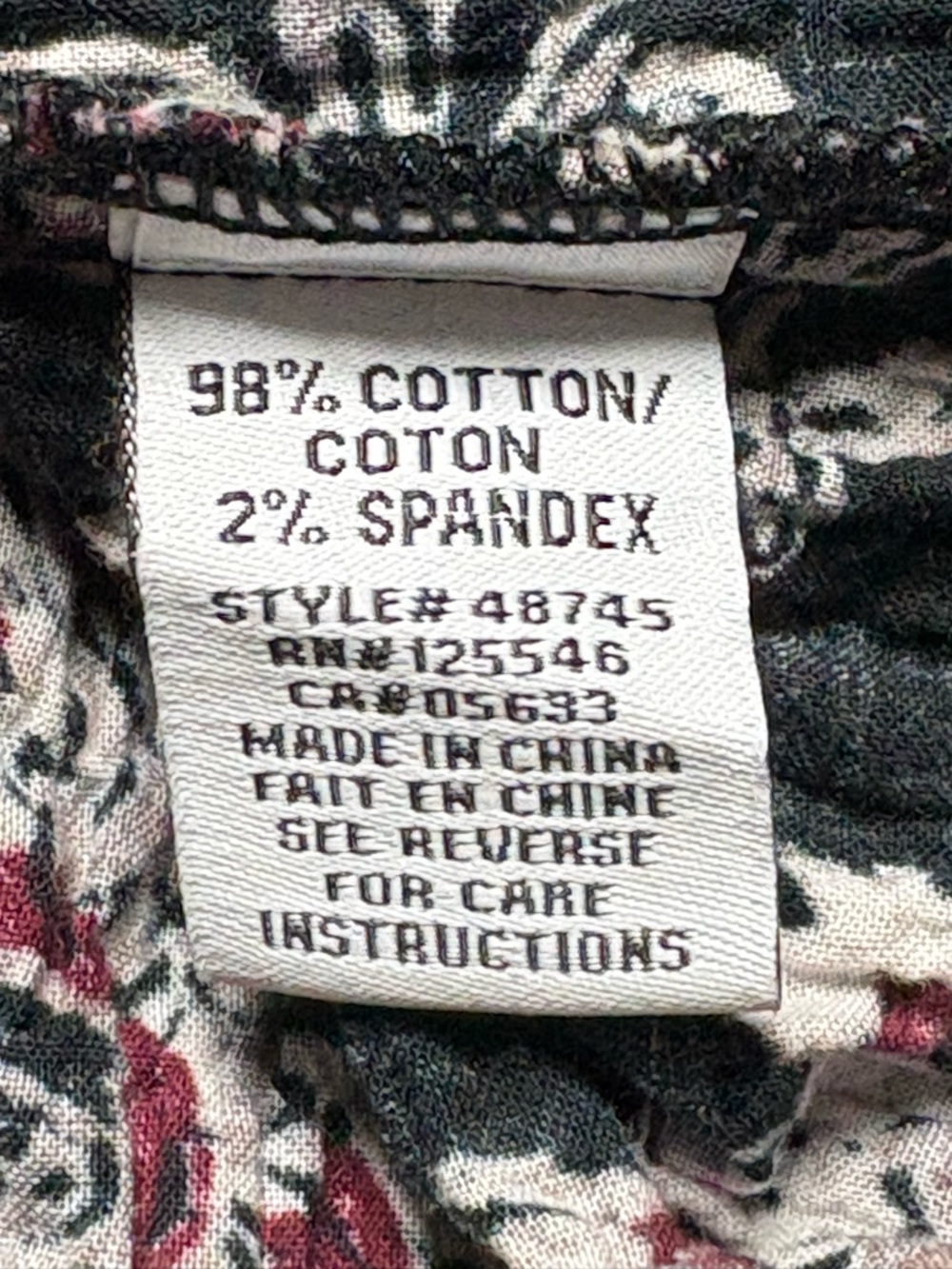 Habitat Floral Block Print Flounce Jacket M Black Crinkle Cotton Style 48745 - Picture 11 of 12